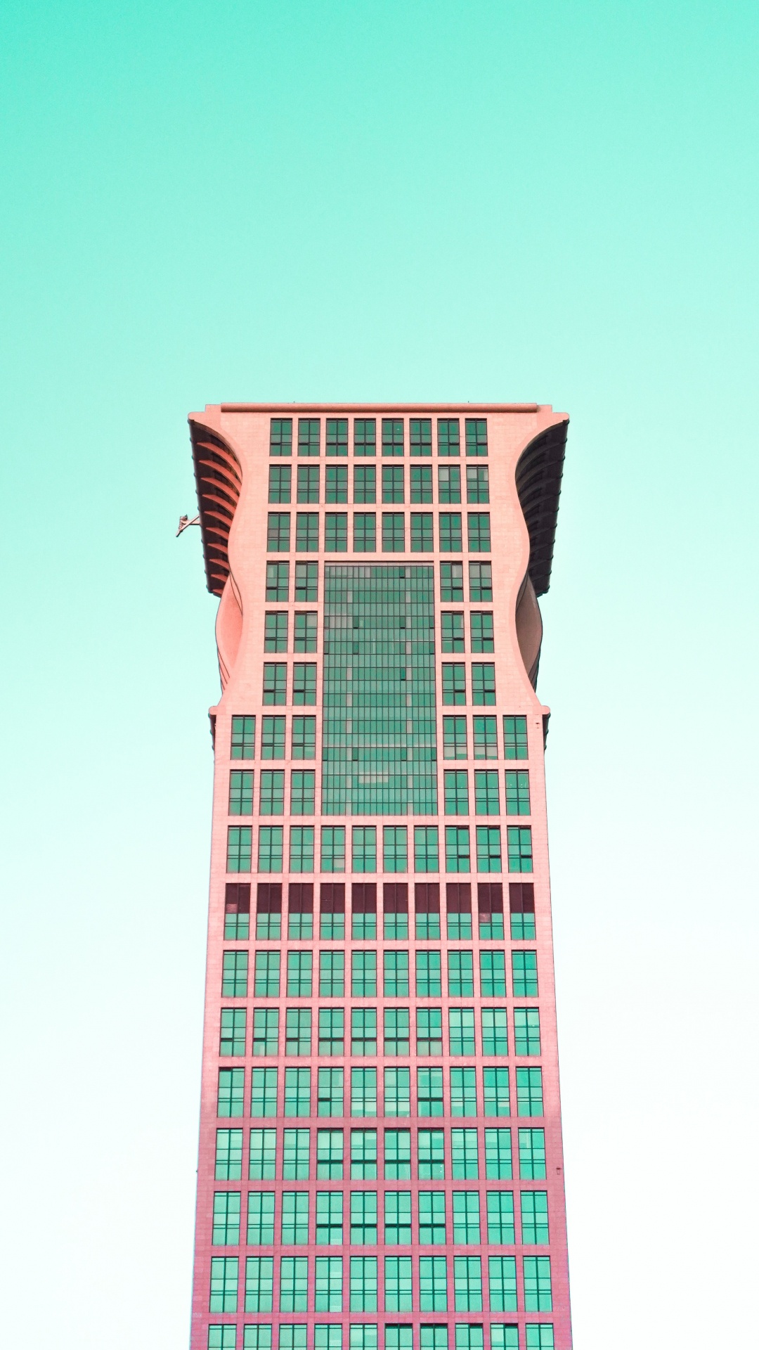 Обои здание, архитектура, небоскреб, вышка, бирюза в разрешении 1080x1920
