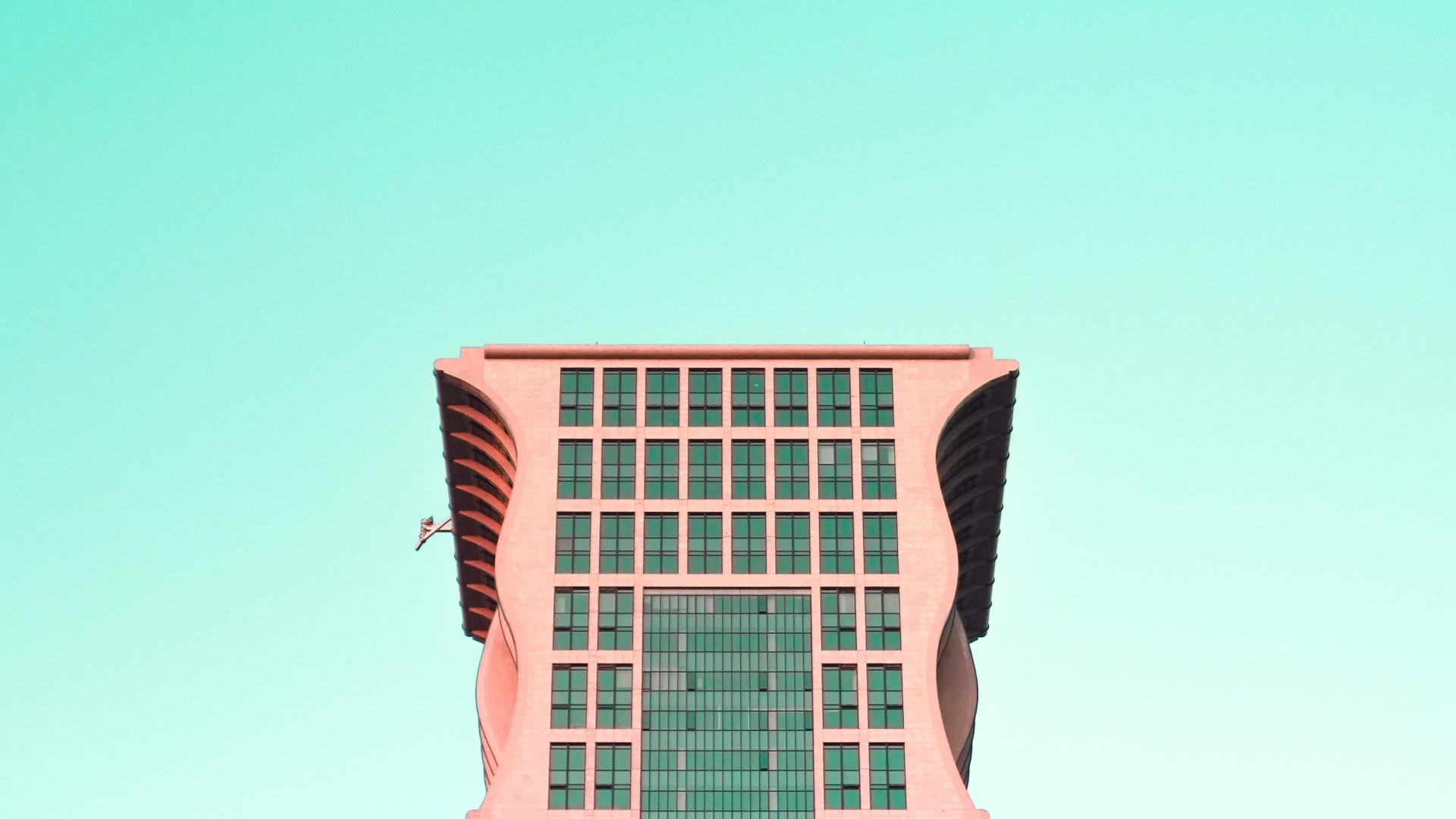 Обои здание, архитектура, небоскреб, вышка, бирюза в разрешении 1920x1080