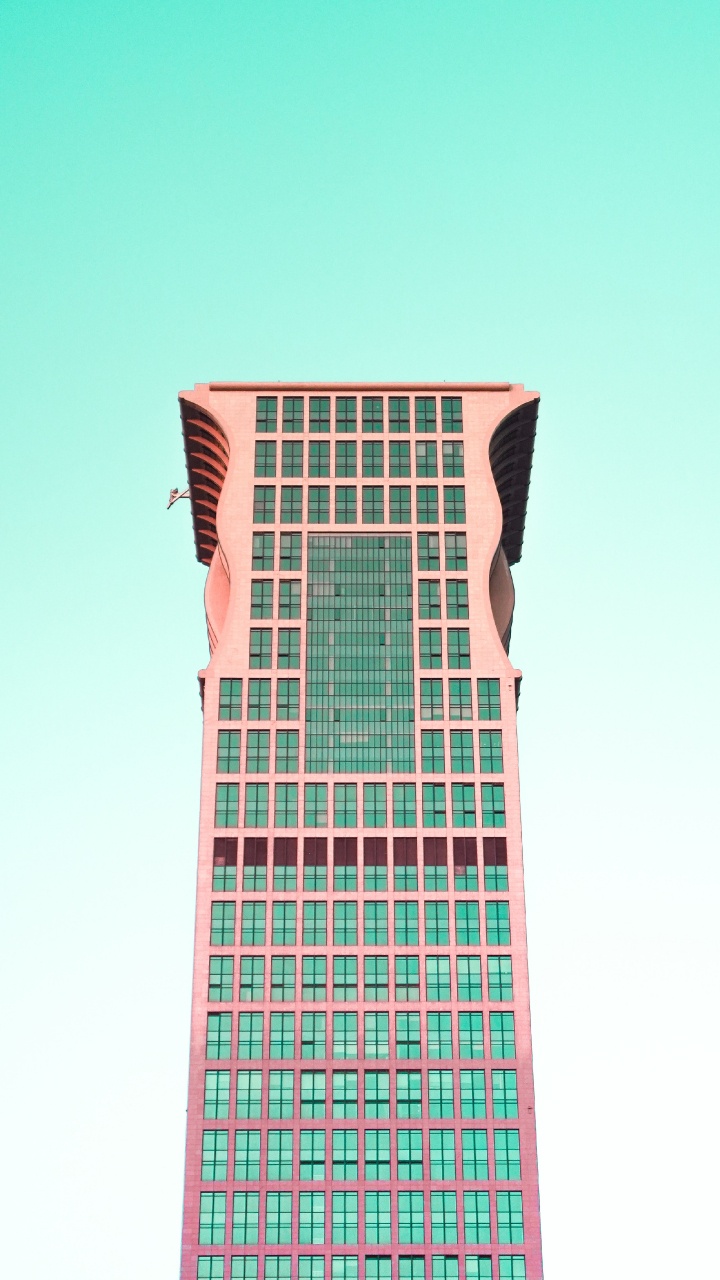 Обои здание, архитектура, небоскреб, вышка, бирюза в разрешении 720x1280