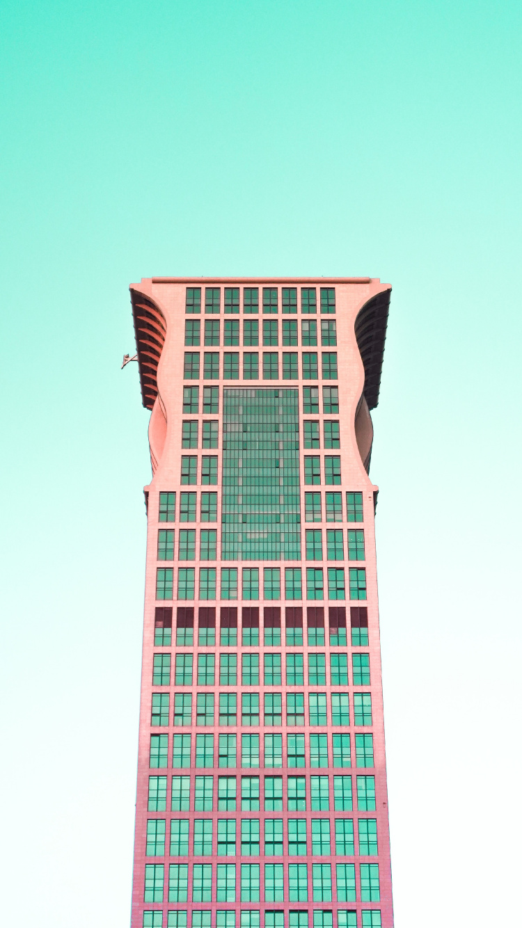 Обои здание, архитектура, небоскреб, вышка, бирюза в разрешении 750x1334