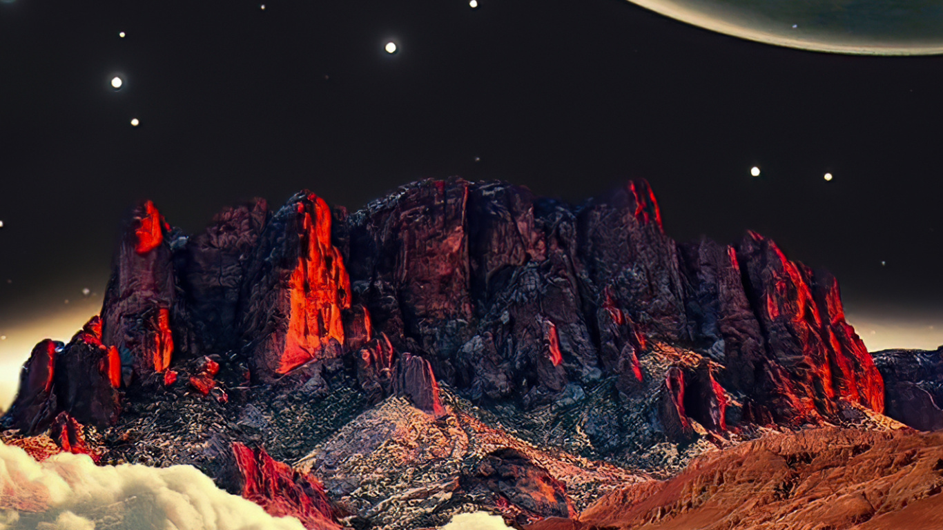 Обои природа, атмосфера, гора, мир, свет в разрешении 1366x768