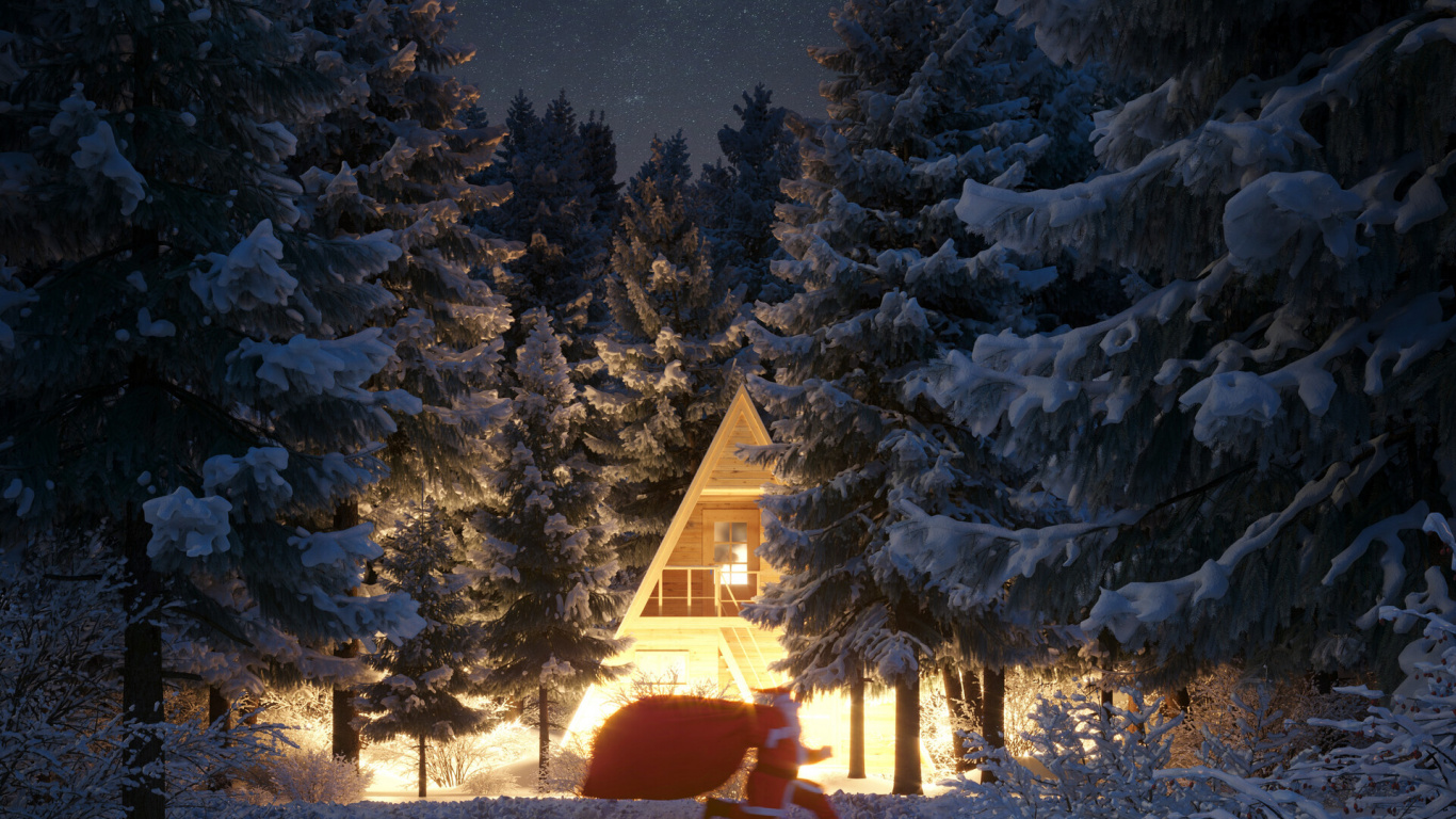 Обои освещение, иллюстратор, дерево, природа, архитектор в разрешении 1366x768