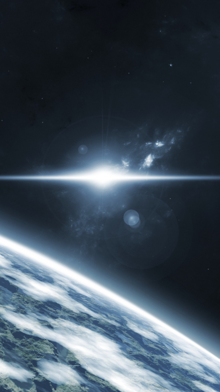 Обои планета, космос, космическое пространство, астрономический объект, атмосфера земли в разрешении 750x1334