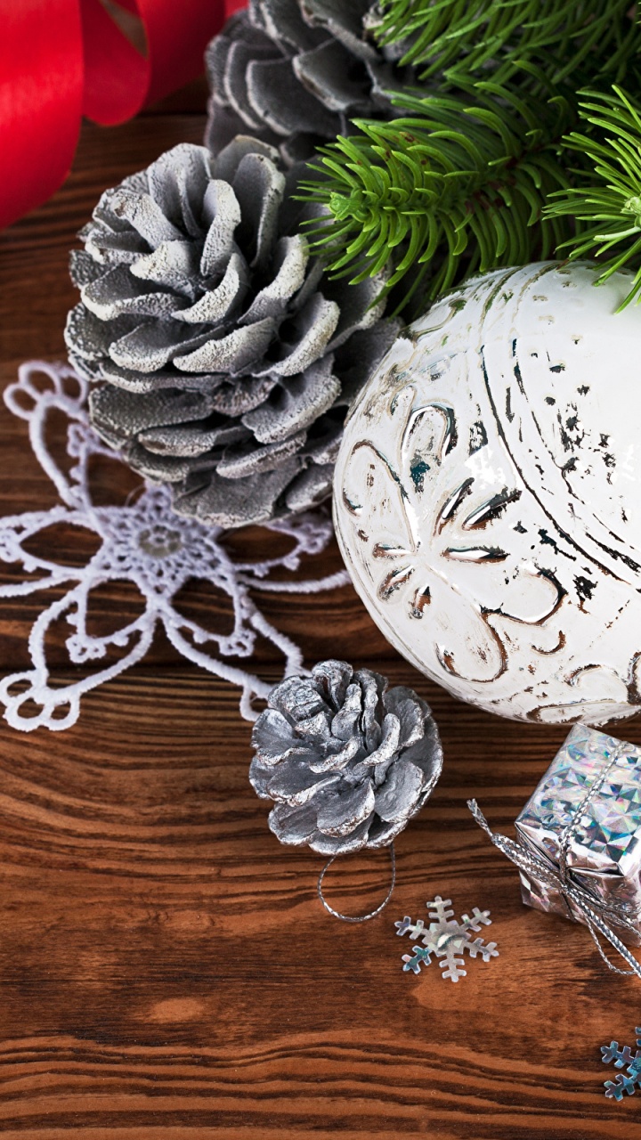 Обои Рождественский день, Новый год, рождественский орнамент, Рождественские украшения, орнамент в разрешении 720x1280