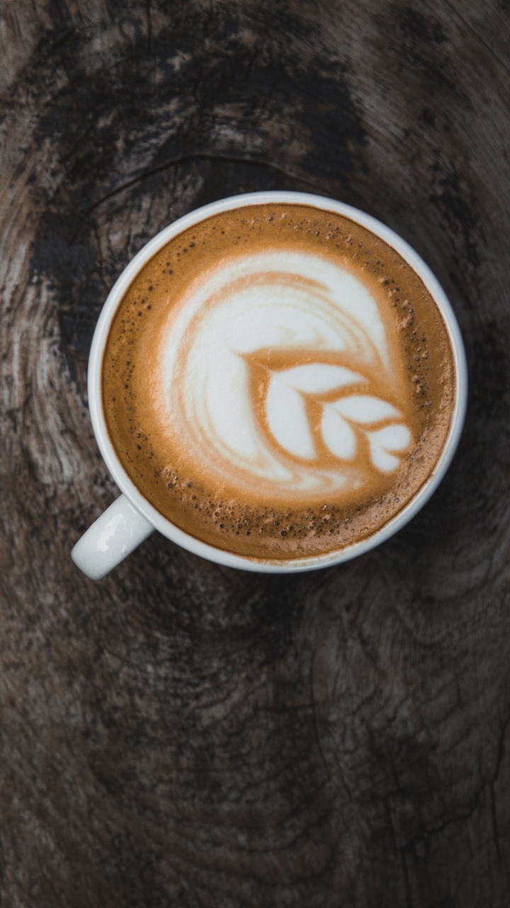 Обои капучино, латте, кофе, кафешка макиато, плоские белые в разрешении 720x1280