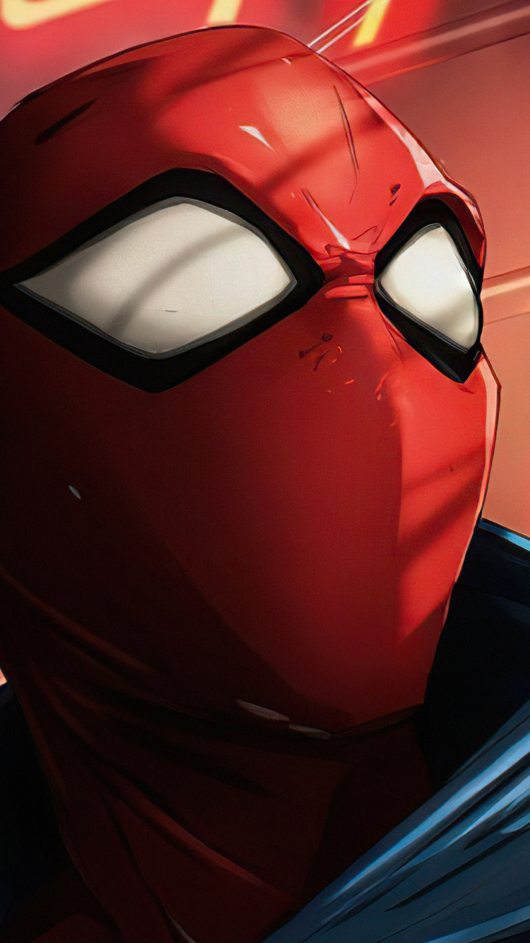 Обои верхолаз, алый паук арт, человек-паук, Алый Паук, арт в разрешении 750x1334