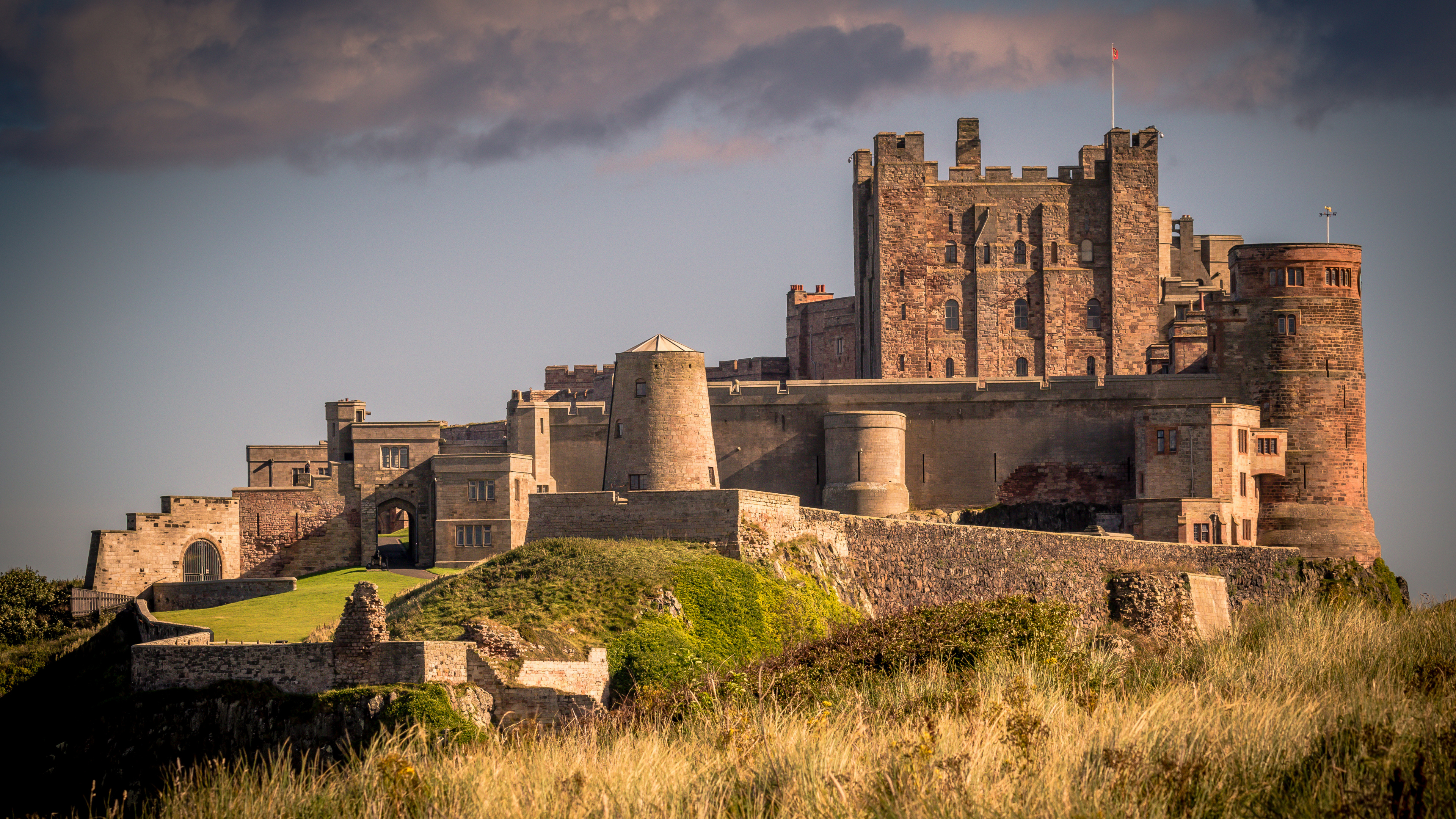 Обои Замок Бамбург, замок, природный ландшафт, развалины, фортификация в разрешении 3840x2160