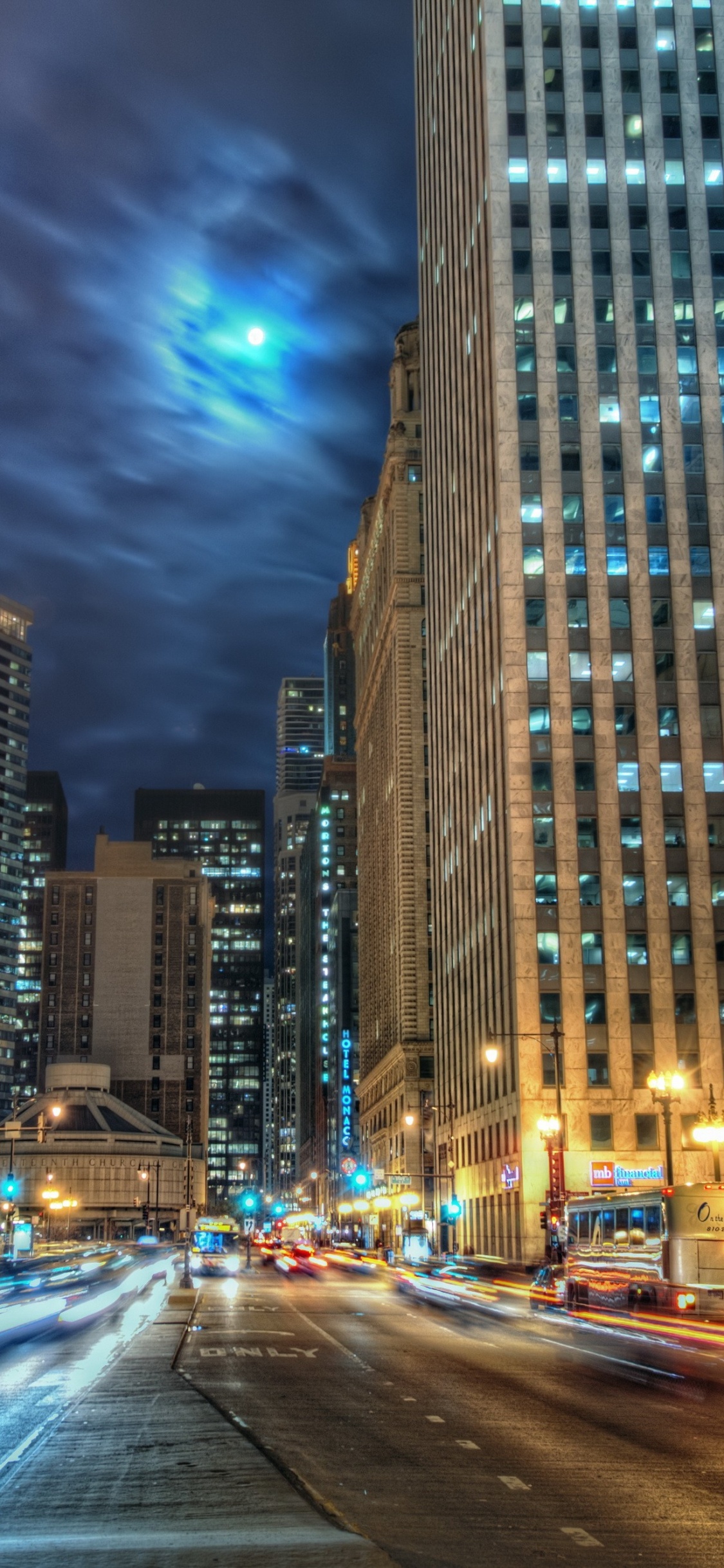 Обои Чикаго, город, городской район, городской пейзаж, метрополия в разрешении 1125x2436