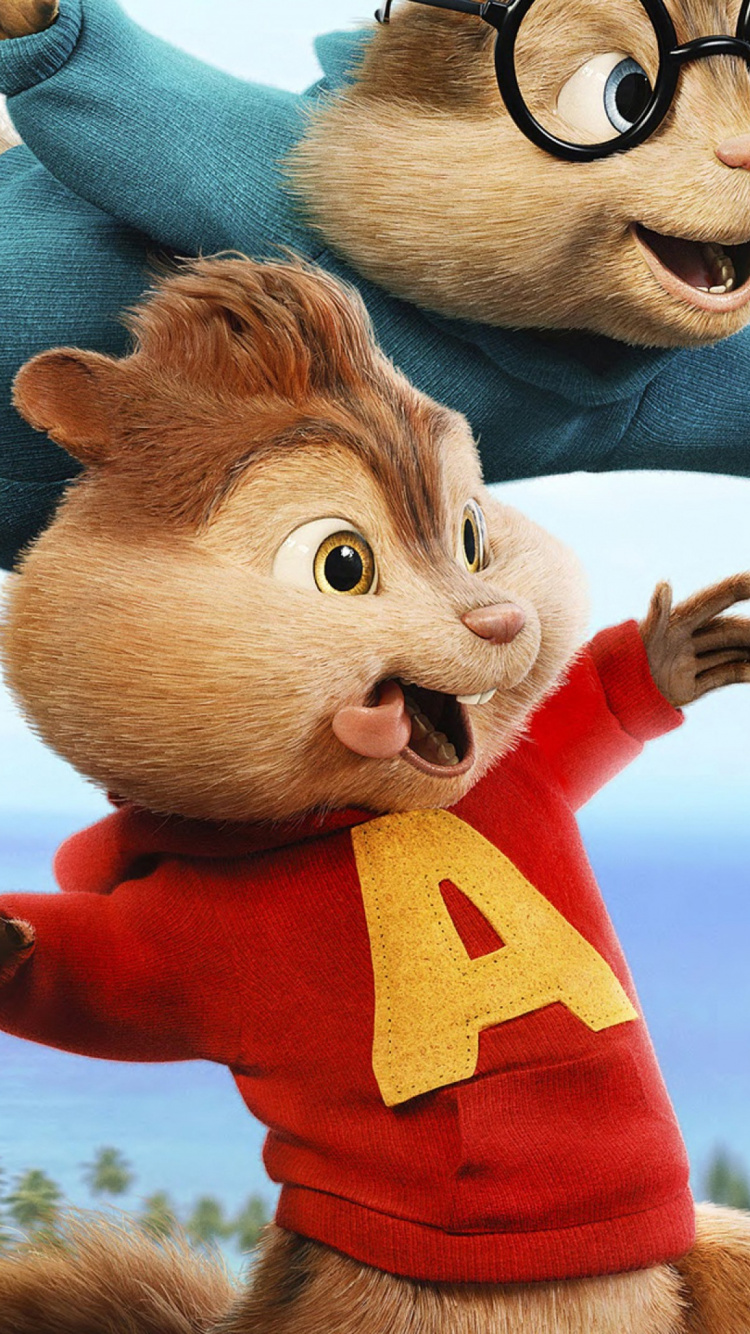 Обои бурундук, Элвин и бурундуки, мультик, мягкая игрушка, плюш в разрешении 750x1334