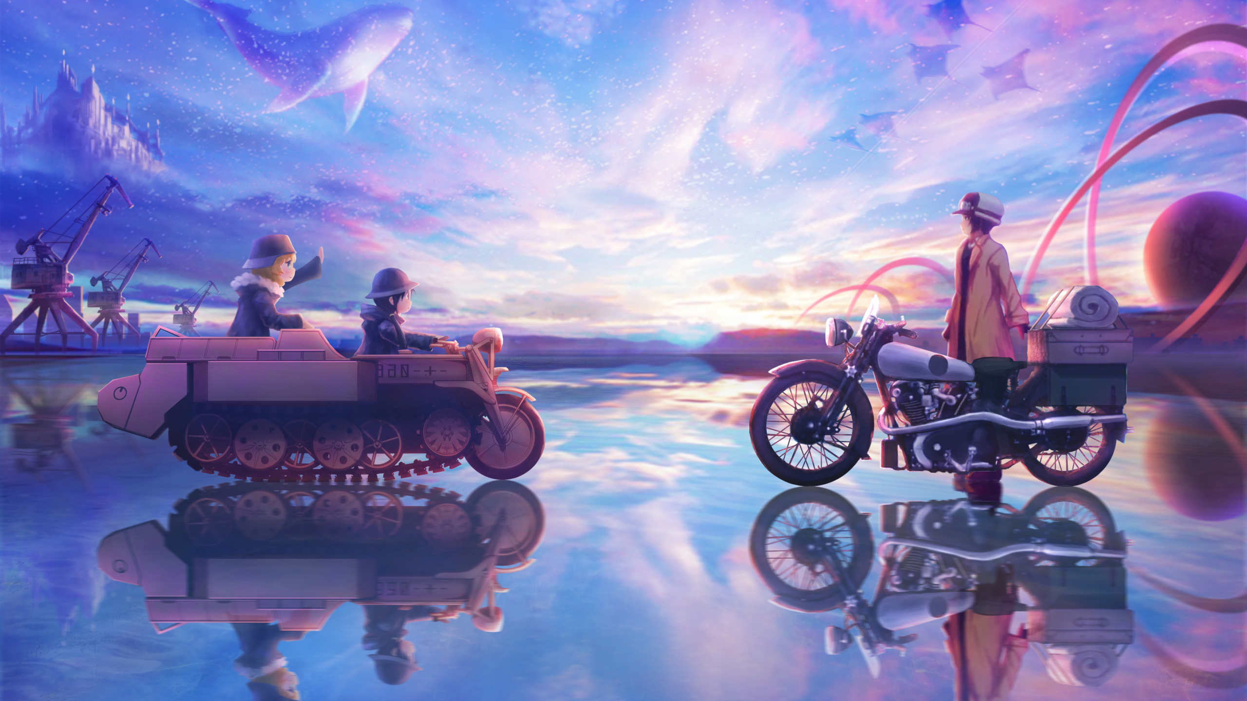 Обои космос, отражение, фан арт, Больше Коннор, иллюстрация в разрешении 2560x1440