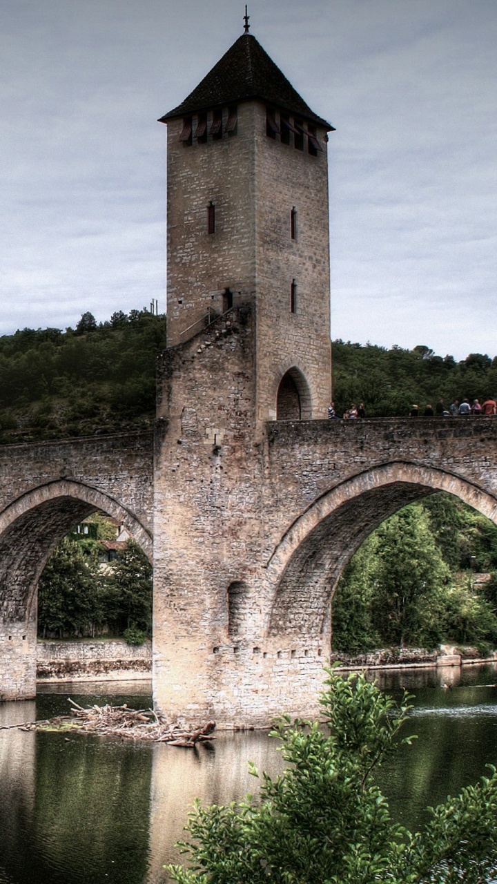 Обои Понт Valentr, средневековье, замок, средневековая архитектура, реки в разрешении 720x1280