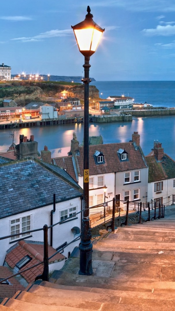 Обои 199 шагов, городок, побережье, море, Пирс в разрешении 720x1280