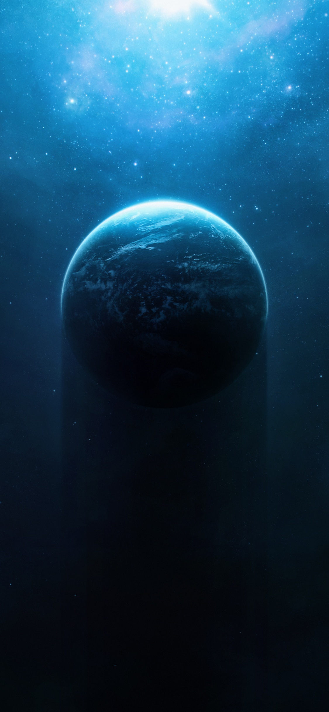 Обои атмосфера, земля, синий, астрономический объект, свет в разрешении 1125x2436