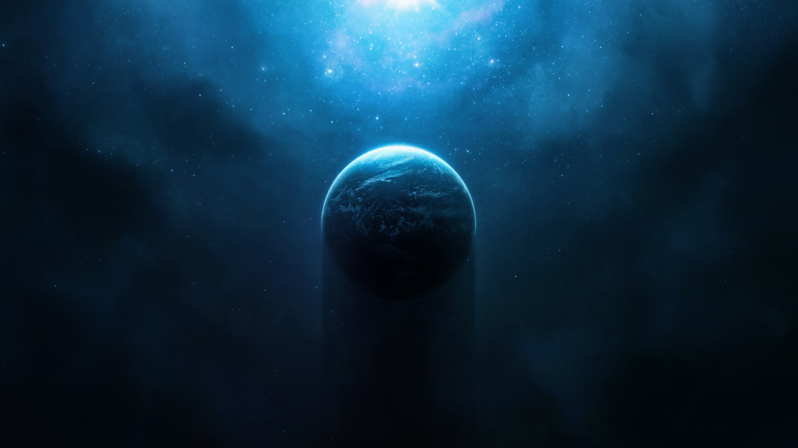 Обои атмосфера, земля, синий, астрономический объект, свет в разрешении 2560x1440