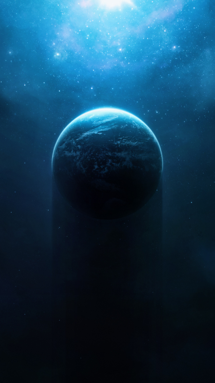 Обои атмосфера, земля, синий, астрономический объект, свет в разрешении 750x1334