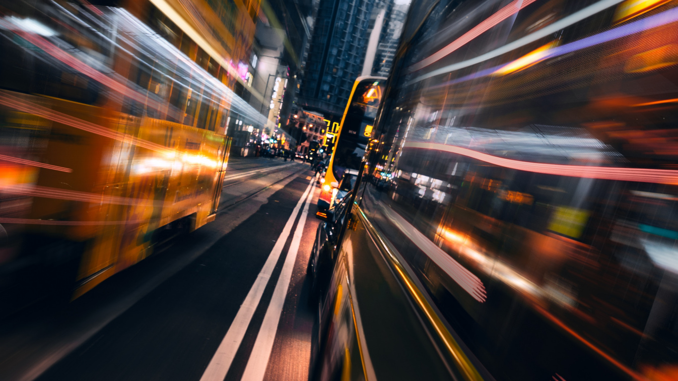 Обои городской район, свет, транспорт, город, переулок в разрешении 1366x768