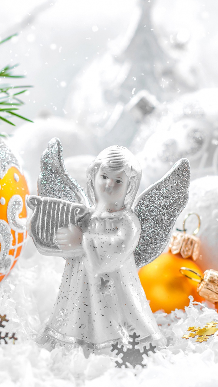 Обои Рождественский день, рождественский орнамент, Рождественские украшения, Новый год, ветвь в разрешении 720x1280