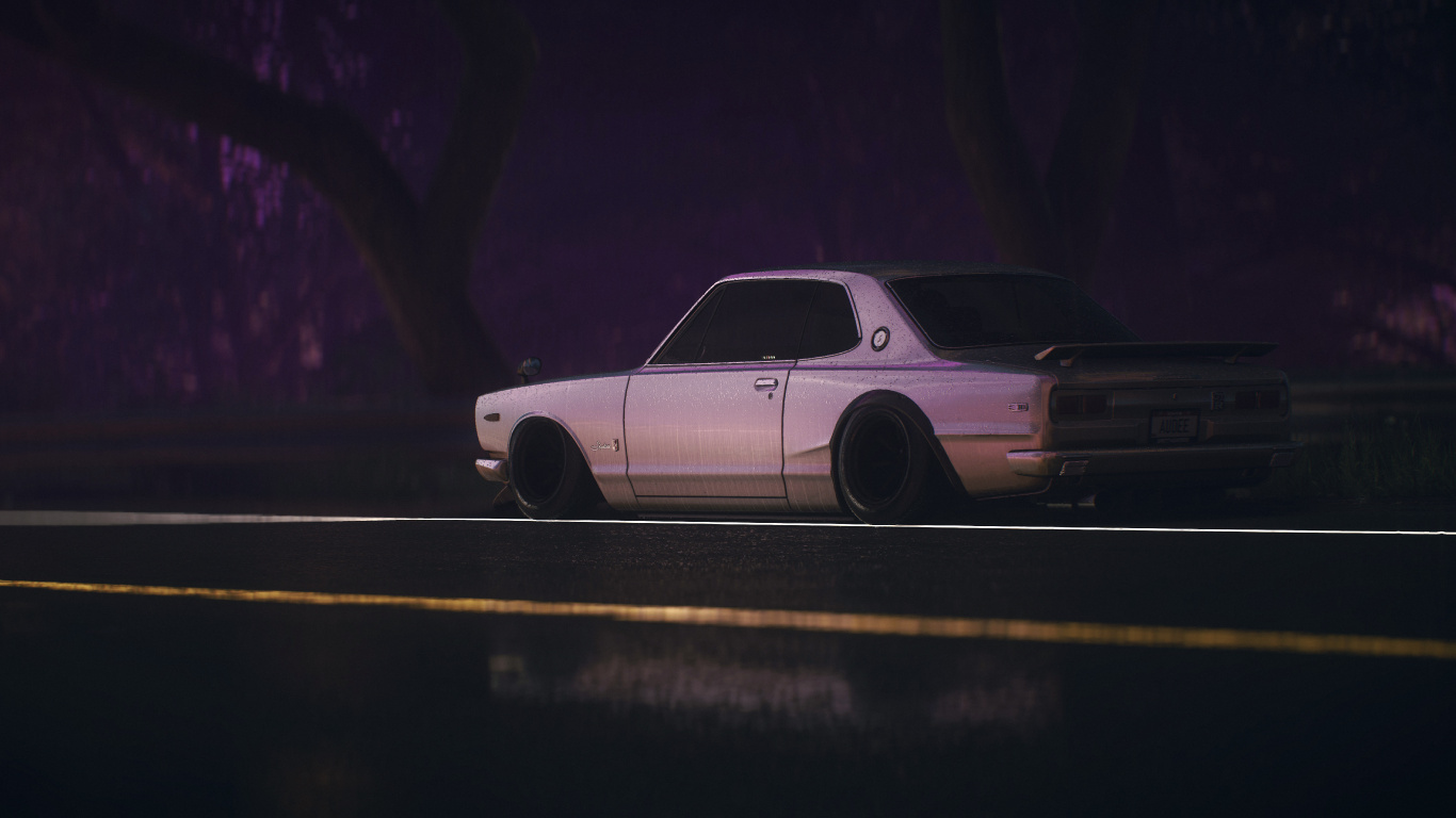 Обои need for speed, авто, компактный автомобиль, автомобильный экстерьер, автомобильное освещение в разрешении 1366x768