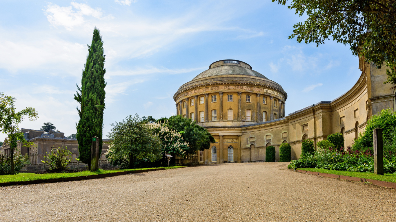Обои Дом Ickworth, дворец, ориентир, здание, дерево в разрешении 1366x768