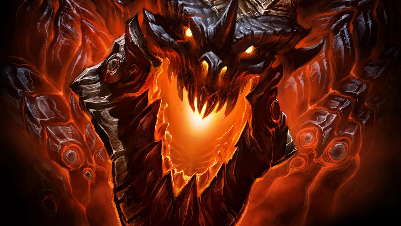 Обои Blizzard Entertainment, дракон, демон, Апельсин, фрактальное искусство в разрешении 1280x720