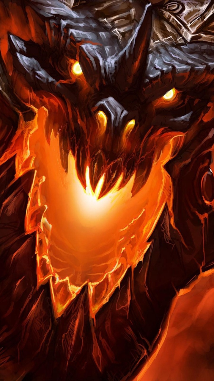 Обои Blizzard Entertainment, дракон, демон, Апельсин, фрактальное искусство в разрешении 720x1280