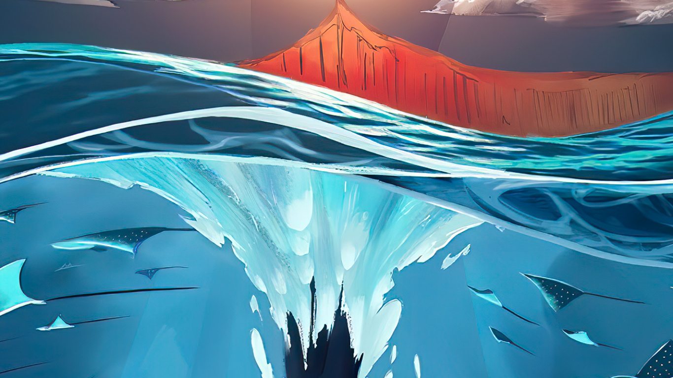 Обои свет, Сэм Колдер, анимация, арт, графический дизайн в разрешении 1366x768