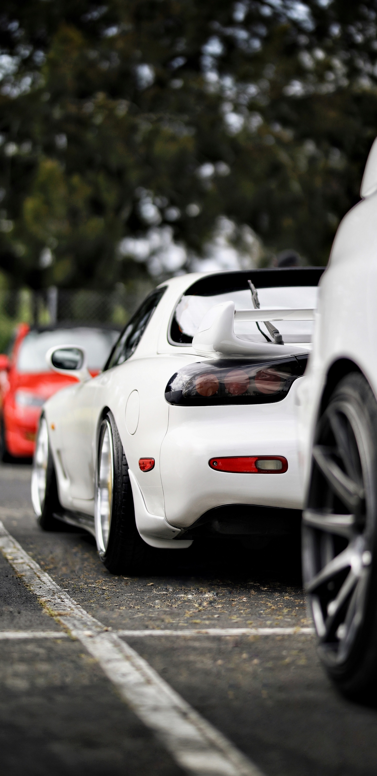 Обои Mazda RX-7, спортивный автомобиль, авто, колесо, Мазда в разрешении 1440x2960