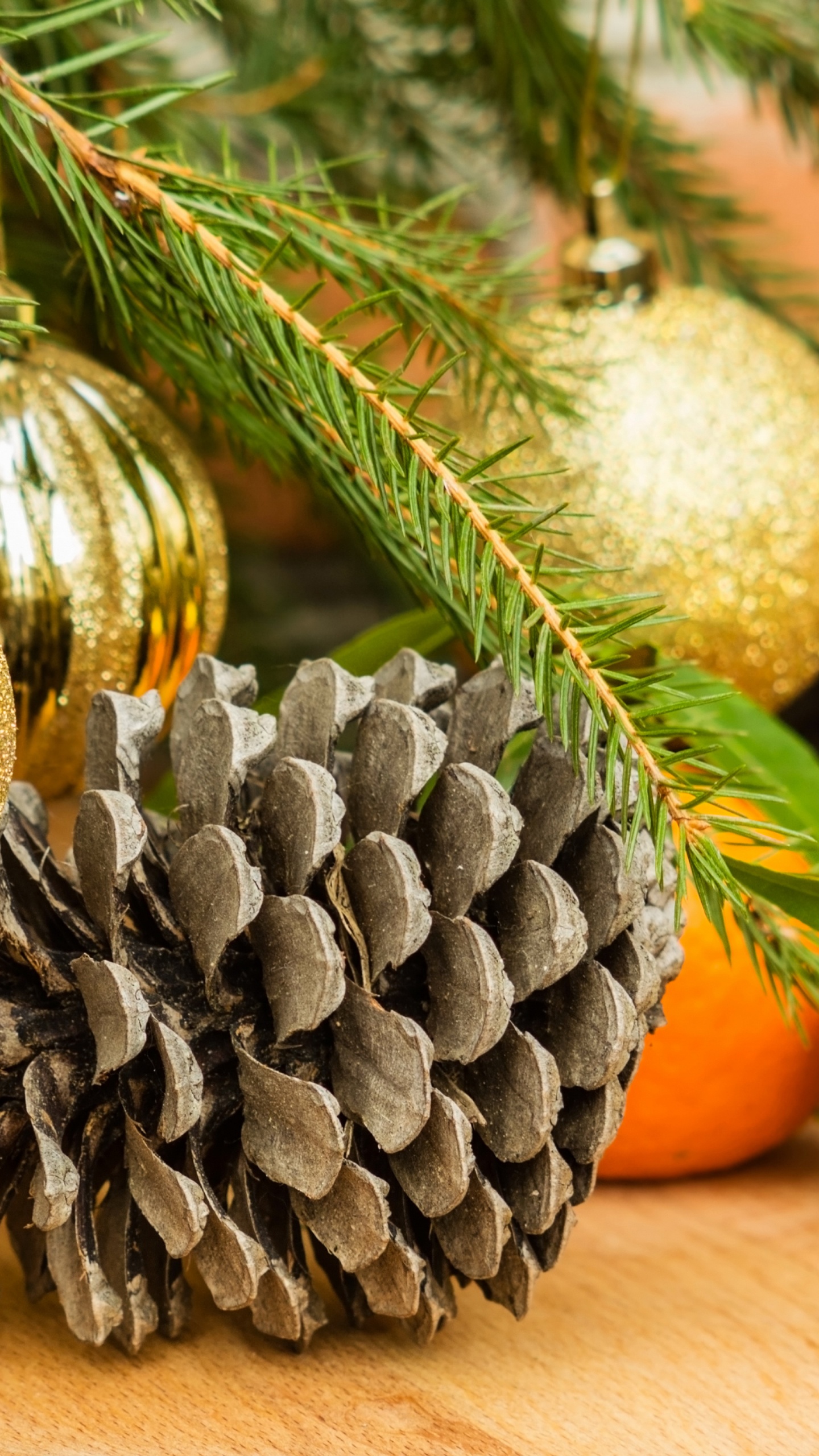 Обои Новый год, Рождественский день, рождественский орнамент, Рождественские украшения, елка в разрешении 1440x2560