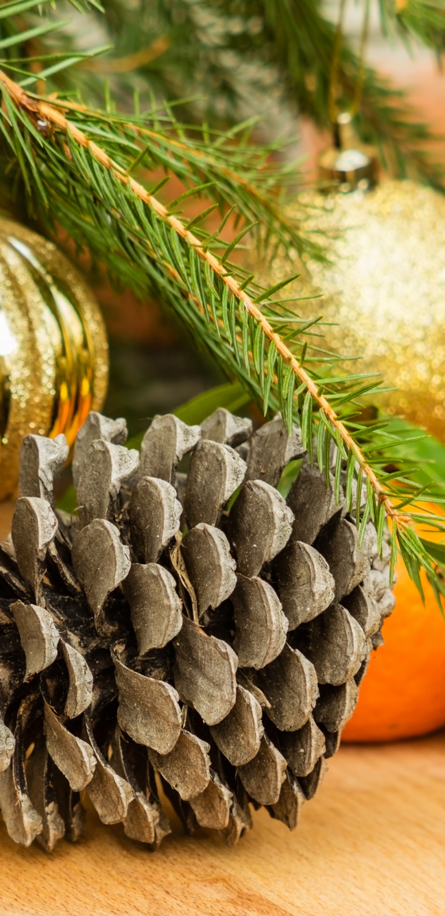 Обои Новый год, Рождественский день, рождественский орнамент, Рождественские украшения, елка в разрешении 1440x2960