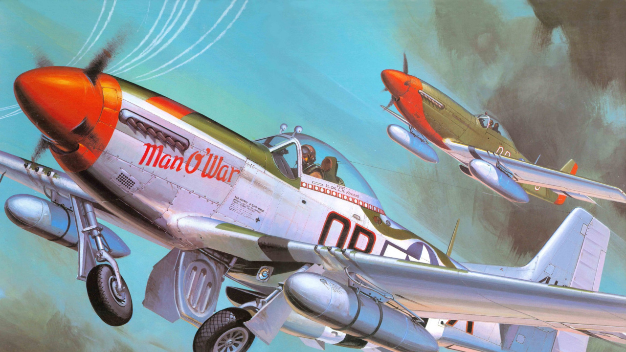 Обои P-51D, корпорация хасегава, пластиковая модель, самолеты, самолет в разрешении 1280x720