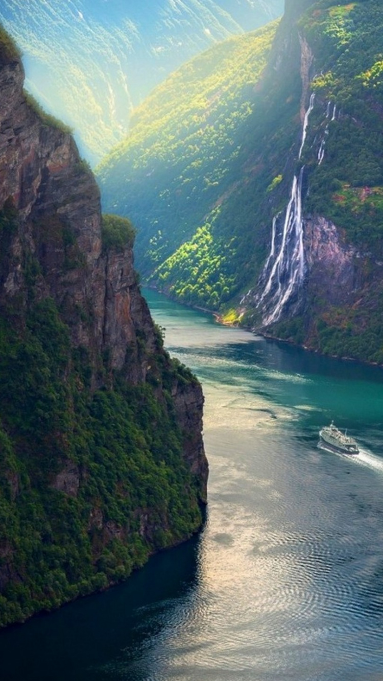 Обои гейрангер, фьорд, природа, нагорье, обрыв в разрешении 750x1334