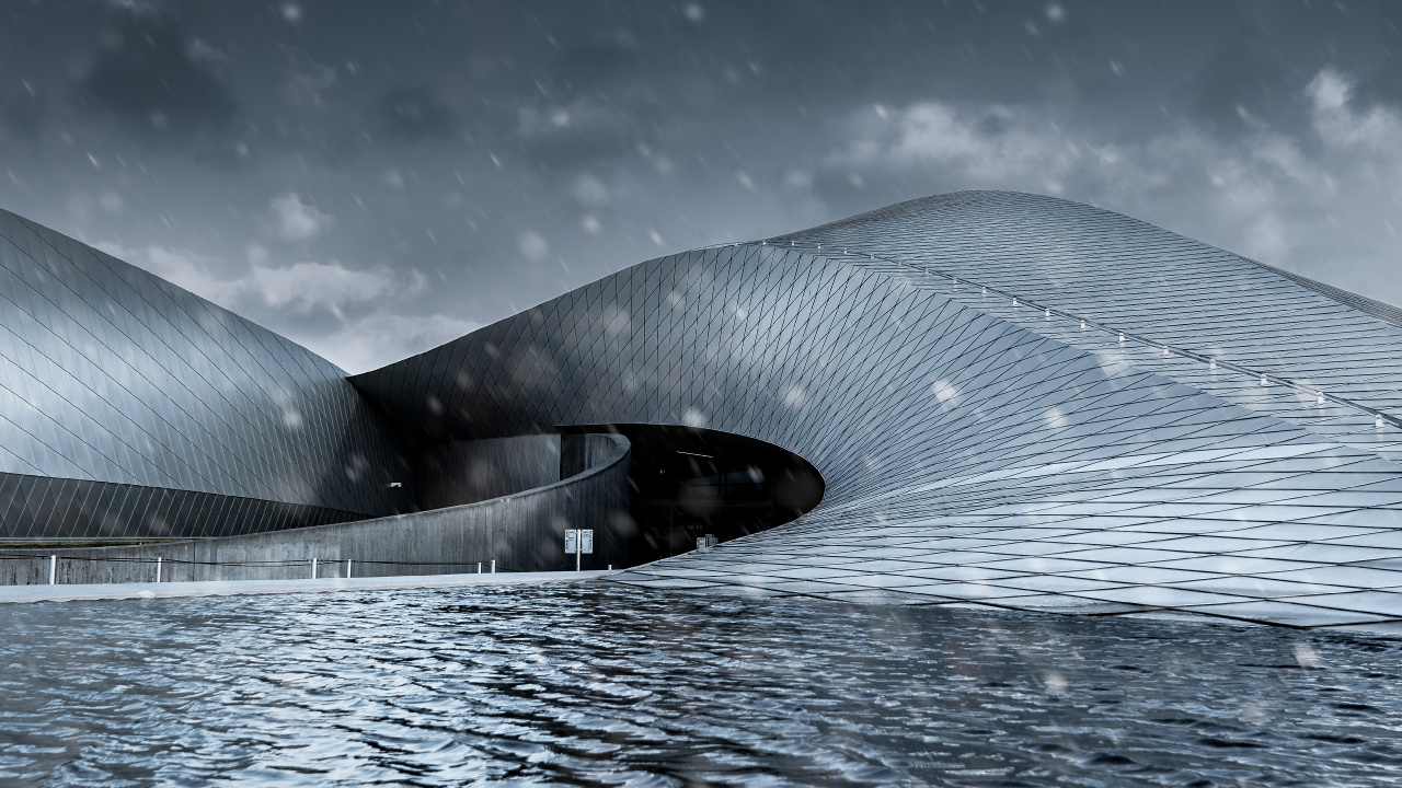 Обои архитектура, вода, Хаус, Копенгаген, небо в разрешении 1280x720