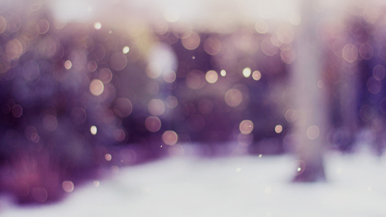 Обои боке, пурпур, Фиолетовый, свет, снег в разрешении 1280x720