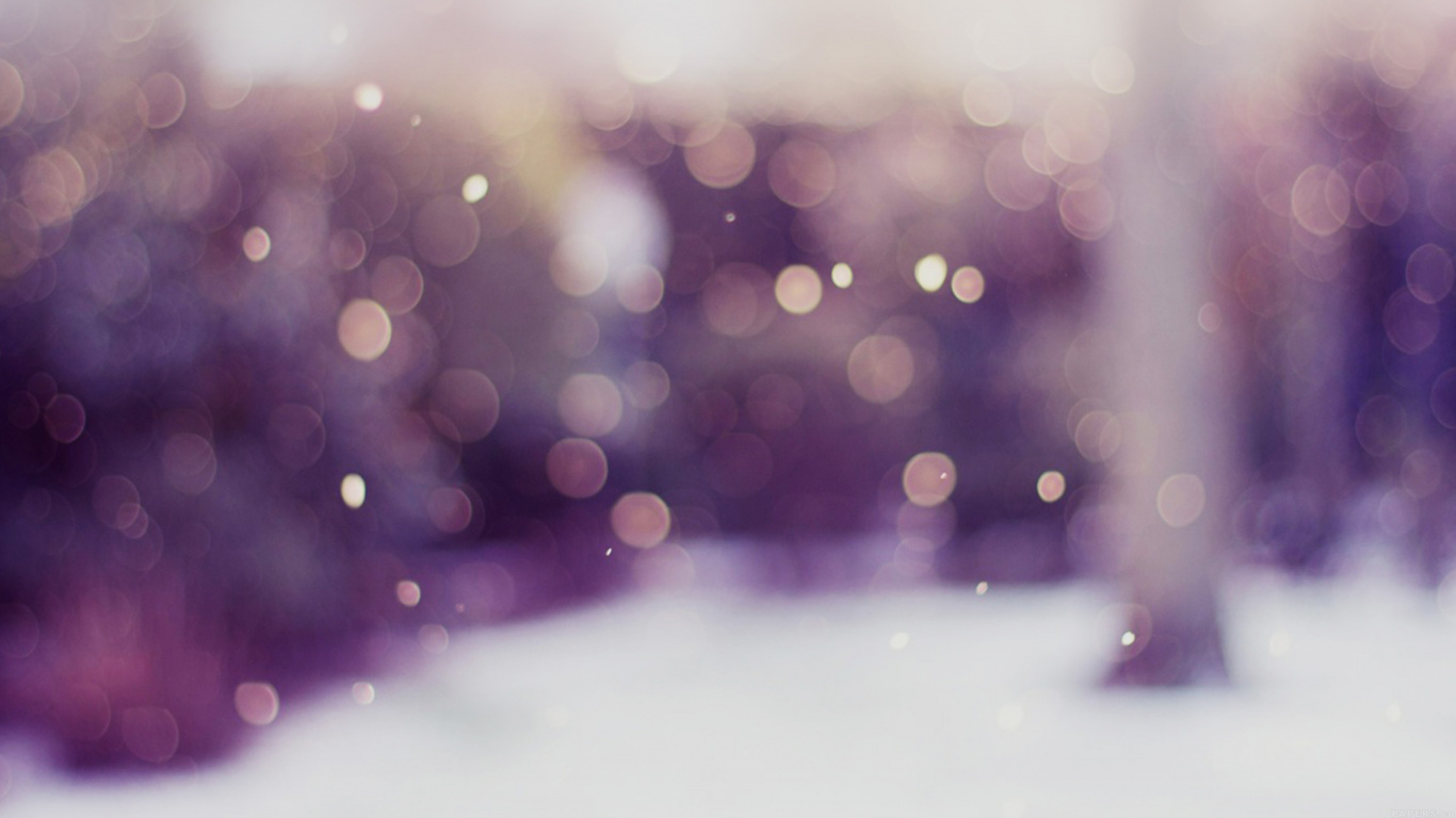 Обои боке, пурпур, Фиолетовый, свет, снег в разрешении 1366x768