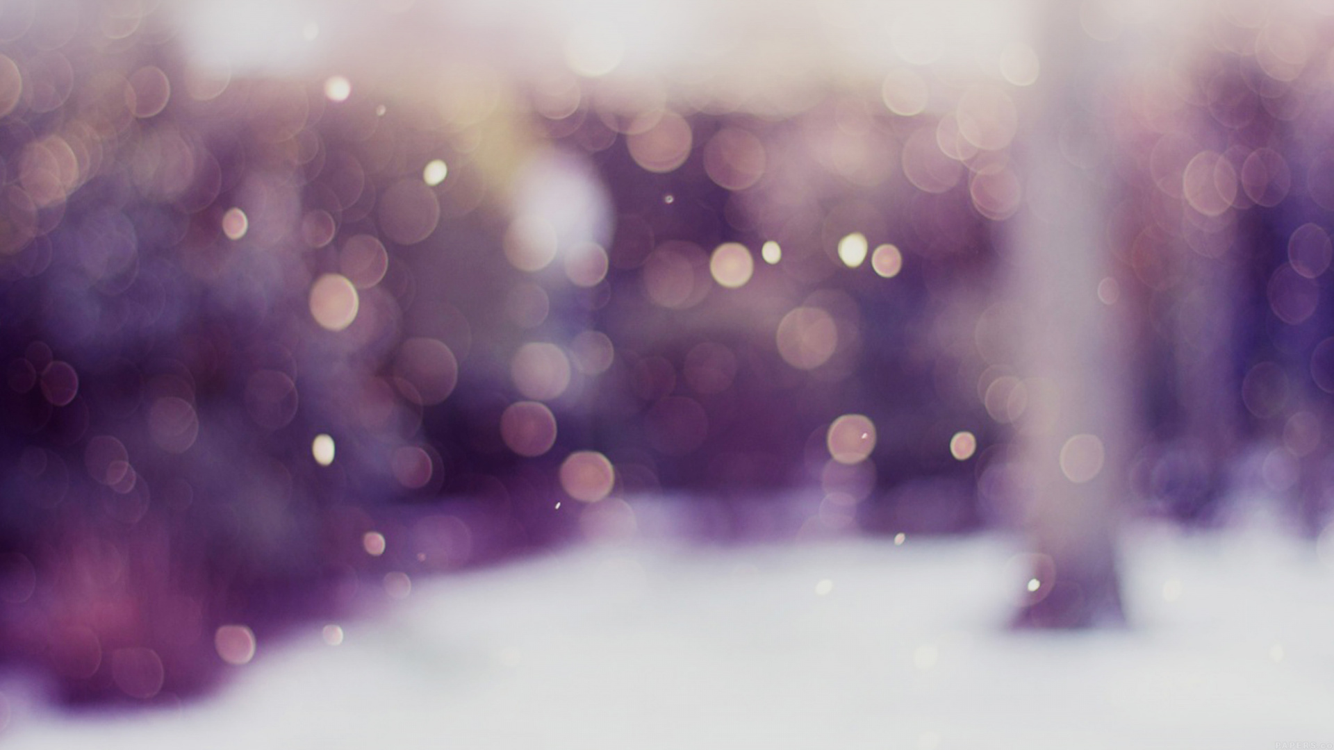 Обои боке, пурпур, Фиолетовый, свет, снег в разрешении 1920x1080