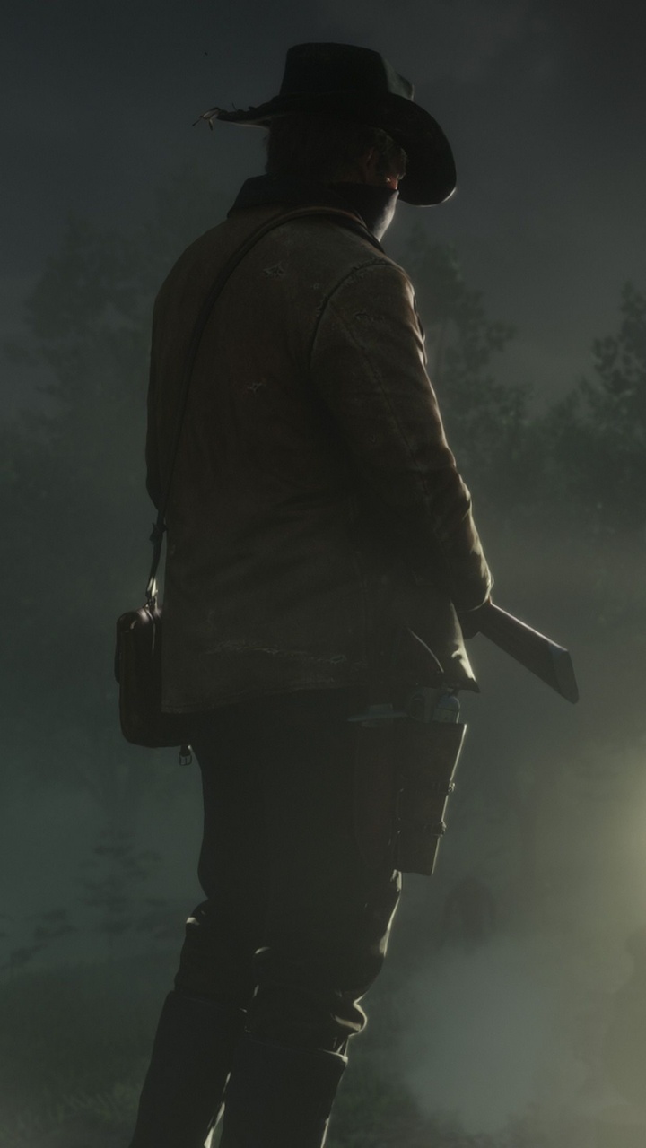 Обои red dead redemption 2, red dead redemption, Рокстар игры, свет, темнота в разрешении 720x1280
