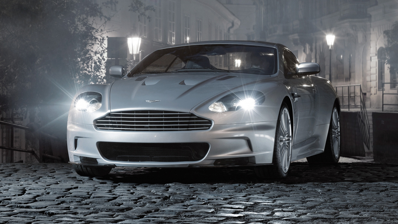 Обои автомобиль, суперкар, черный, aston martin vantage в разрешении 1280x720