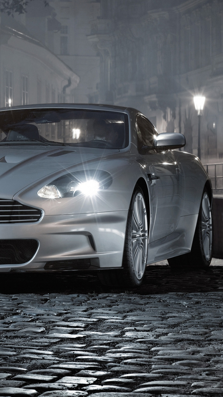 Обои автомобиль, суперкар, черный, aston martin vantage в разрешении 750x1334