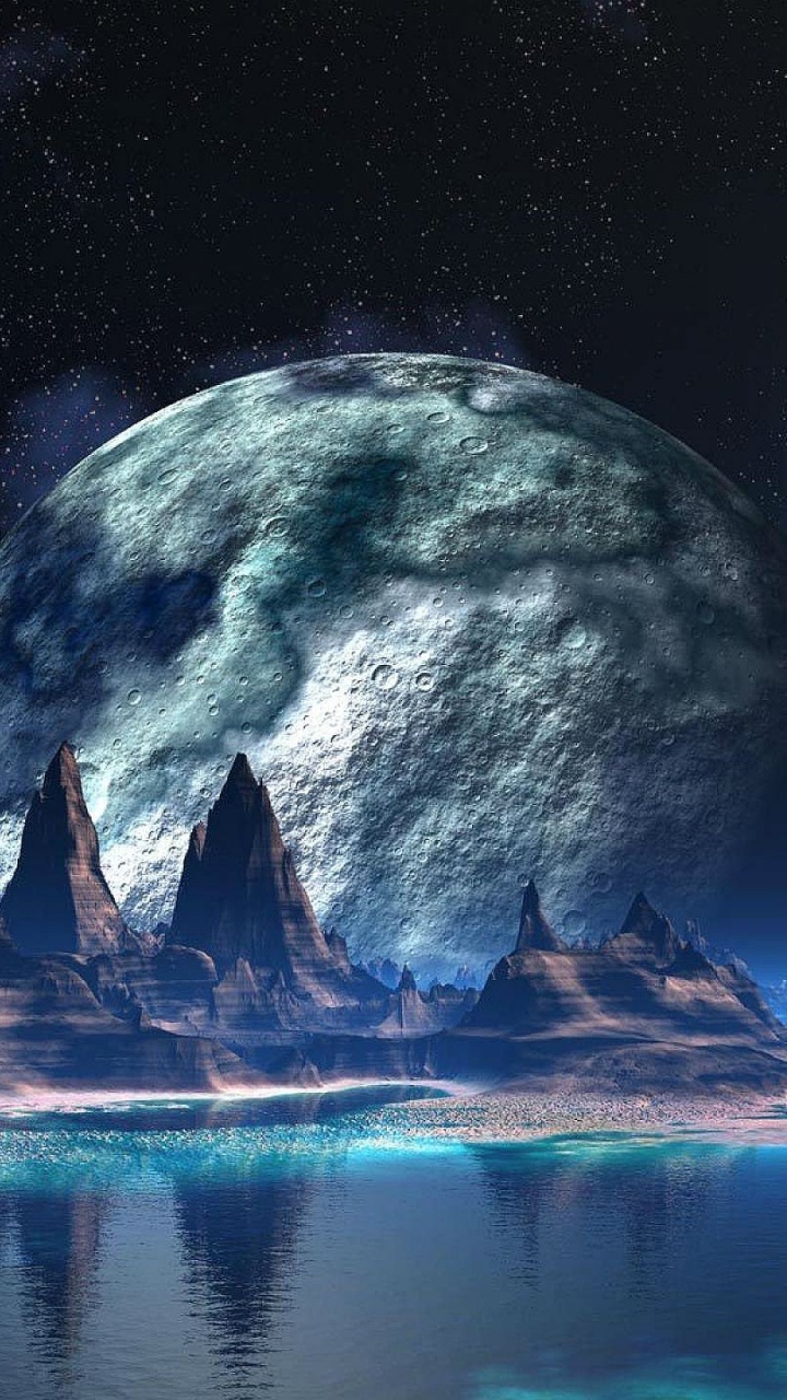 Обои земля, планета, внеземная жизнь, природа, луна в разрешении 720x1280