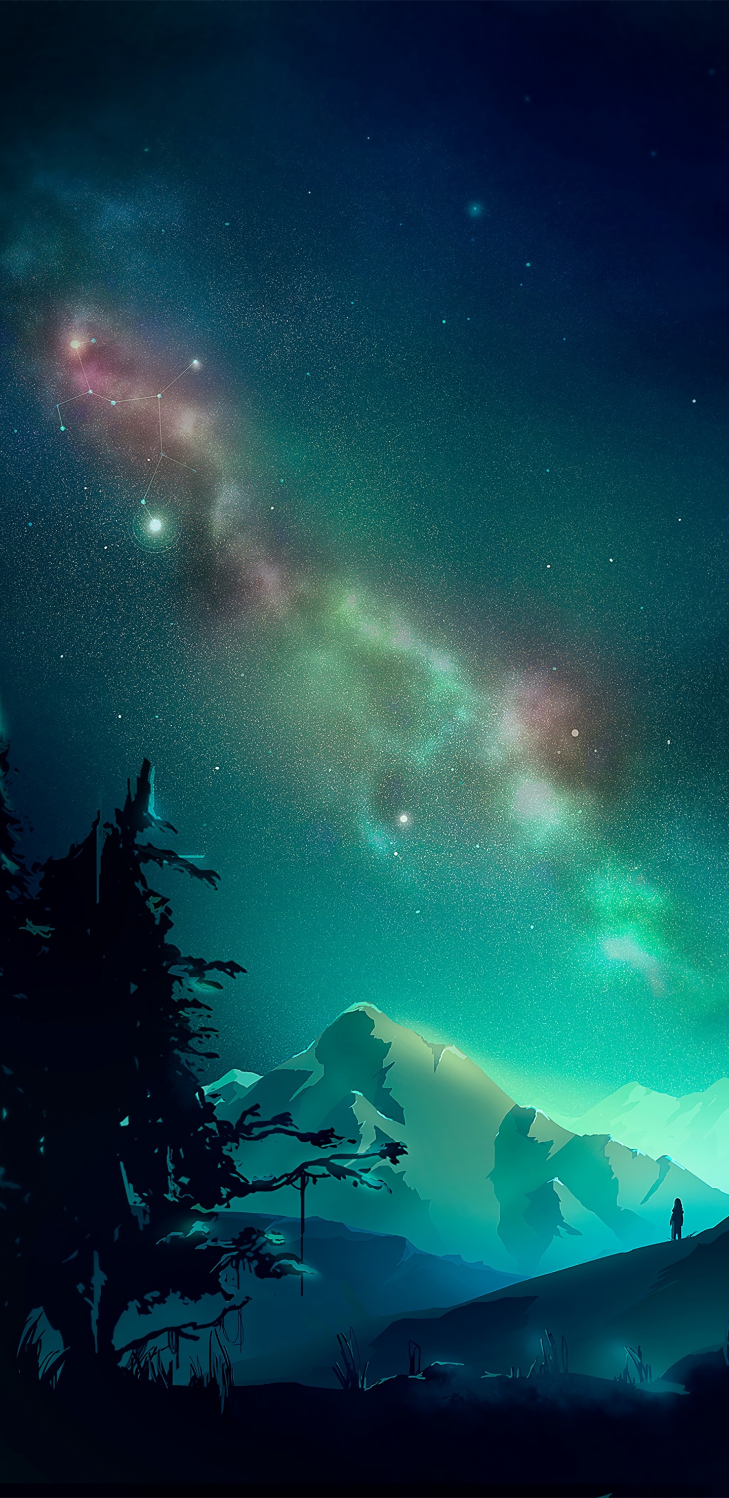 Обои темнота, степень мастера, звезда, графический дизайн, природа в разрешении 1440x2960