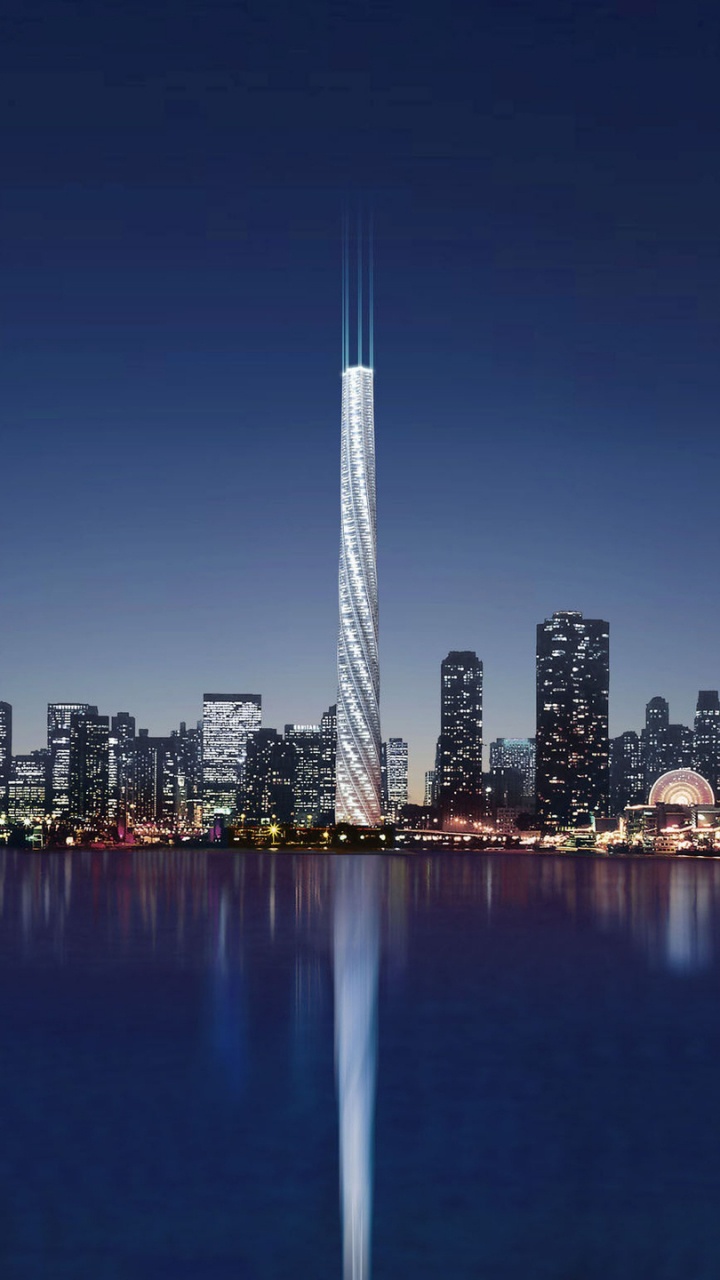 Обои Чикаго Спайр, Всемирный торговый центр 1, небоскреб, архитектура, город в разрешении 720x1280