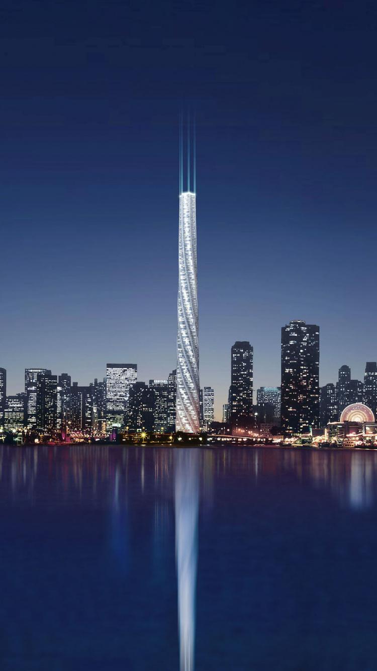 Обои Чикаго Спайр, Всемирный торговый центр 1, небоскреб, архитектура, город в разрешении 750x1334