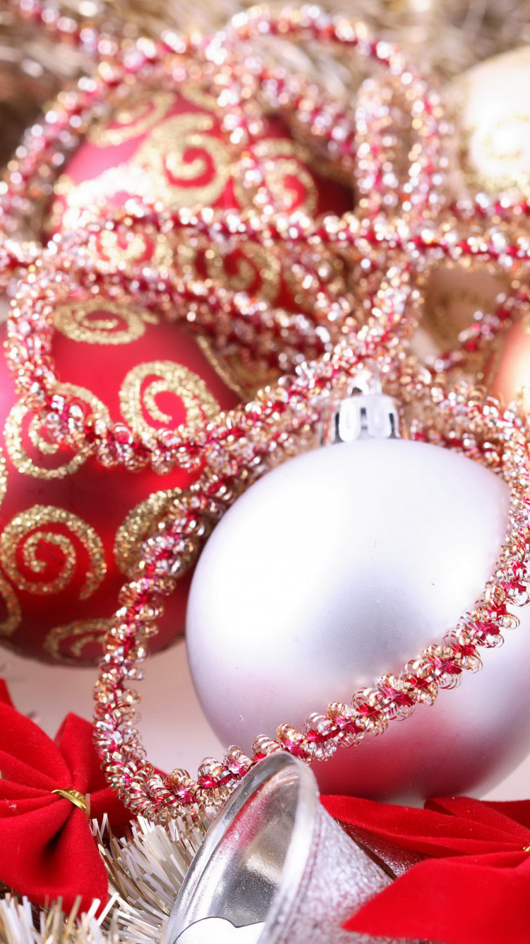Обои праздник, Новый год, рождественский орнамент, Рождественский день, Рождественские украшения в разрешении 750x1334