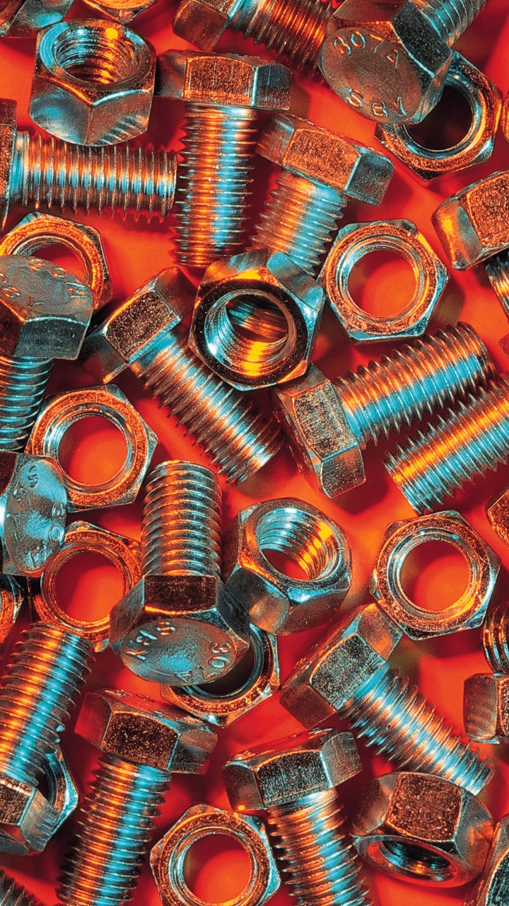 Обои гайка, болт, винт, материал в разрешении 720x1280