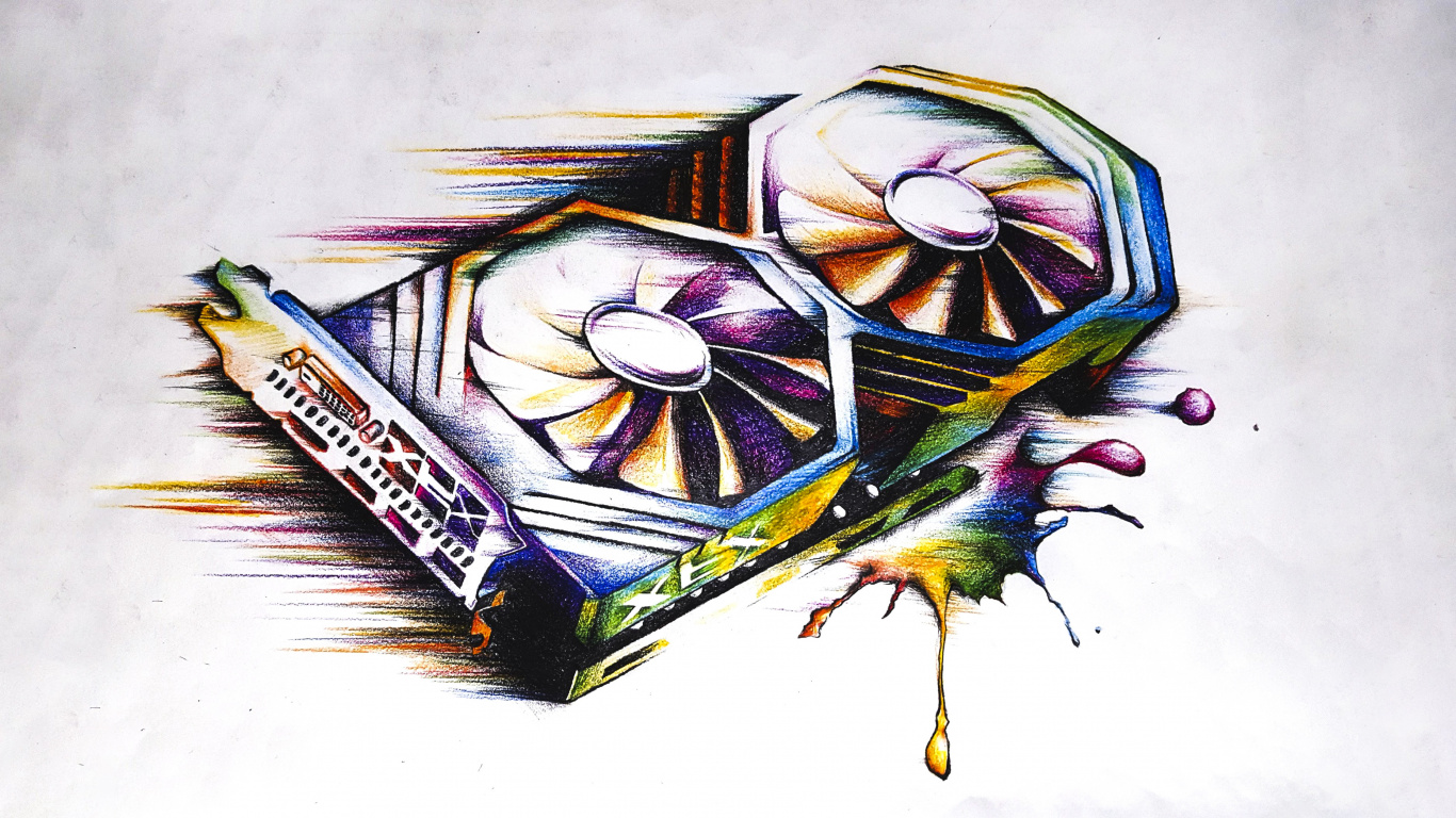 Обои радеон, графический дизайн, иллюстрация, рисование, эскиз в разрешении 1366x768