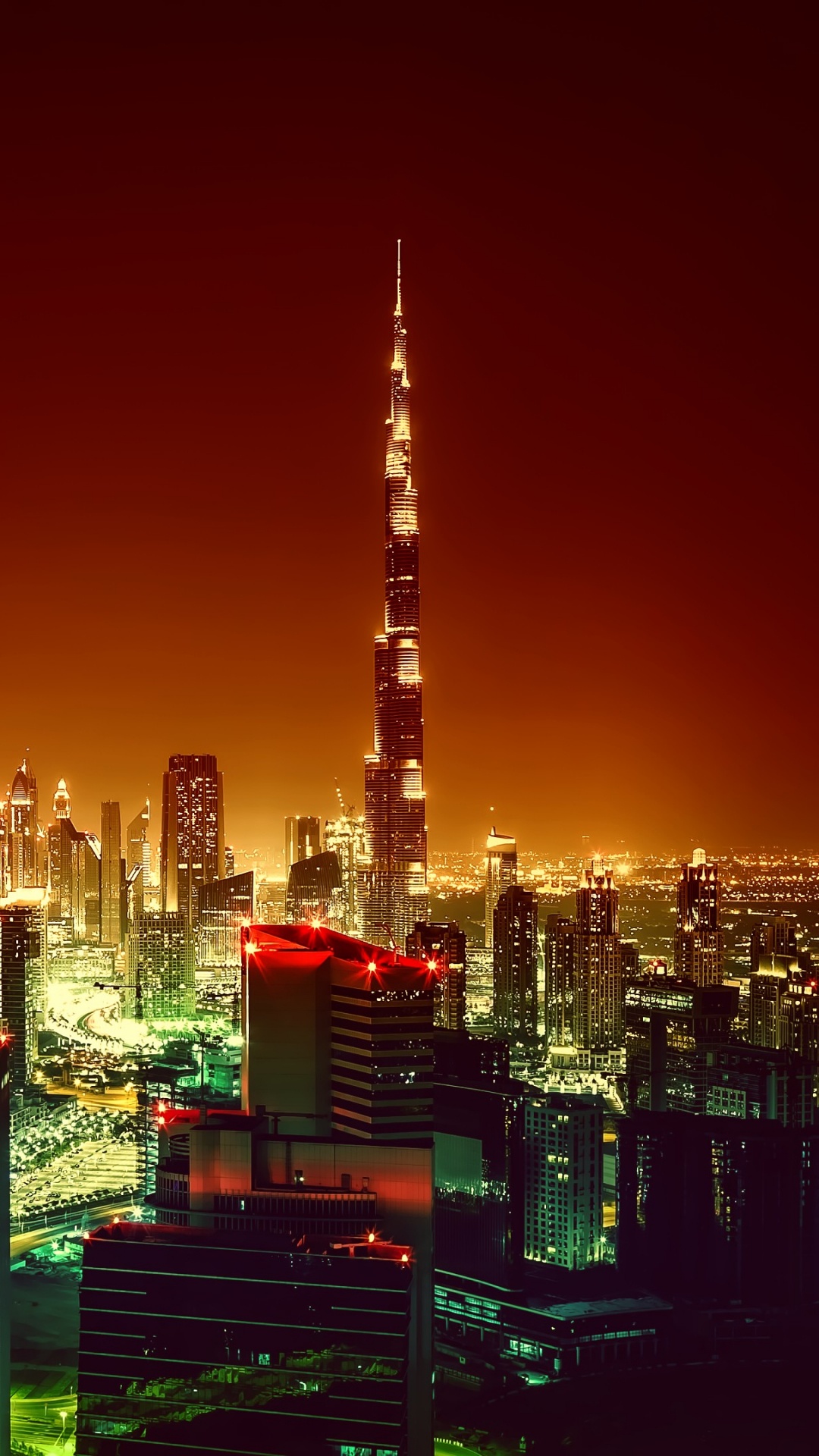 Обои Бурдж Халифа, небоскреб, городской пейзаж, метрополия, город в разрешении 1080x1920