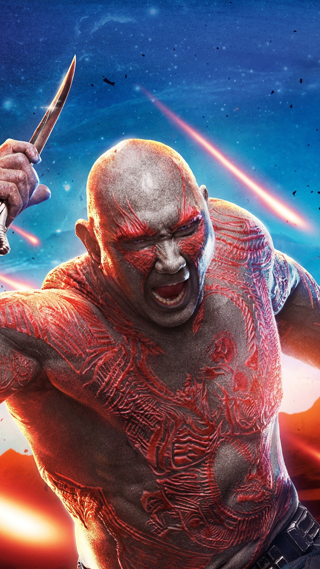 Обои Дракс Разрушитель, Стар-Лорд, Гамора, marvel, арт в разрешении 1080x1920