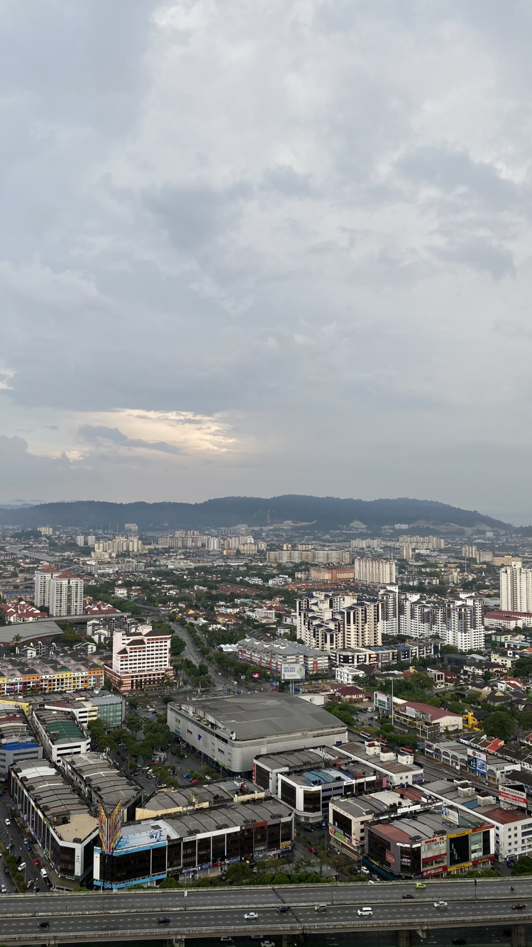 Обои жилой район, городской район, город, соседство, облако в разрешении 750x1334