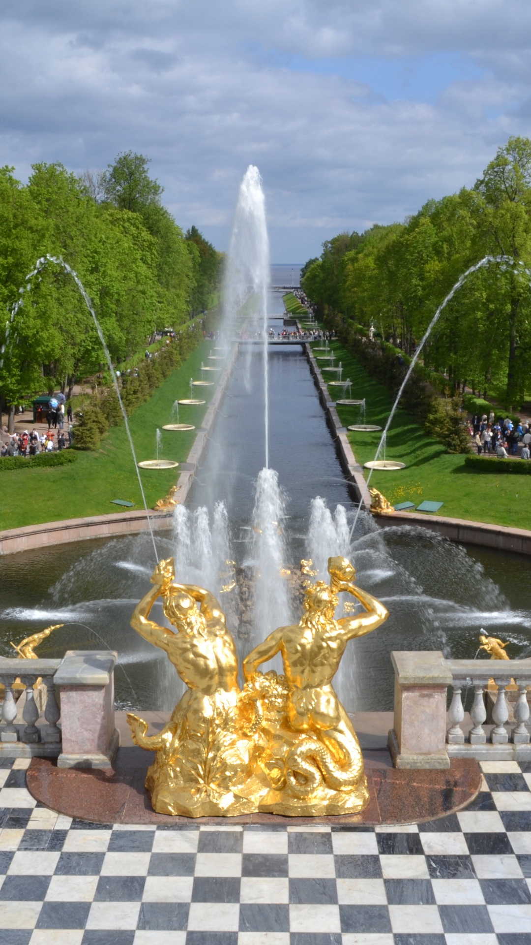Обои достопримечательность, фонтан, водные элементы, городская площадь, дворец в разрешении 1080x1920