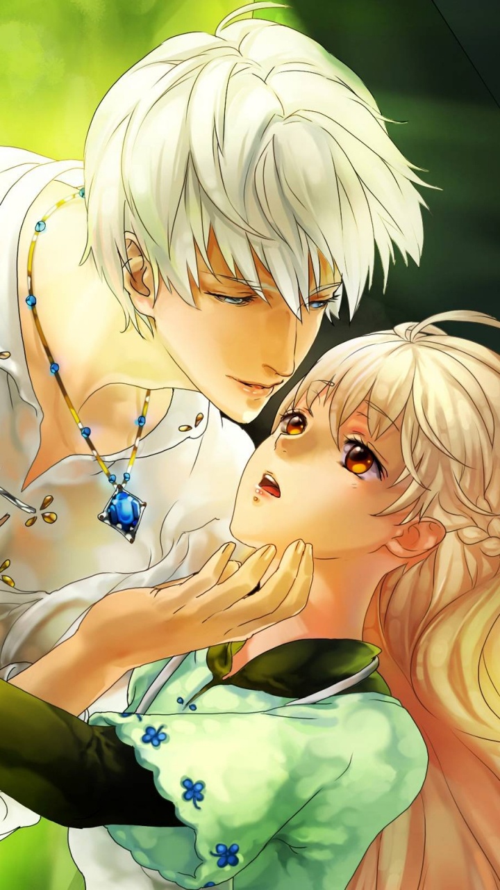 Обои аниме, роман, пара, фикция, трава в разрешении 720x1280